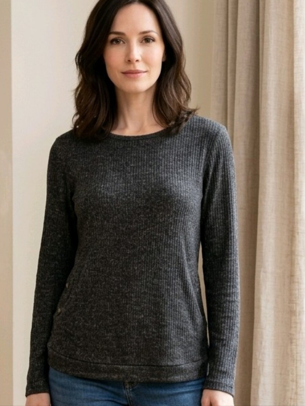Misia Charcoal Gray Knit Sweater
